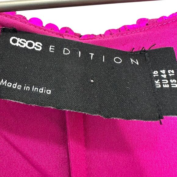 ASOS Edition Sequin Mini Wrap Dress Pink Women’s Size 12 - Picture 10 of 12
